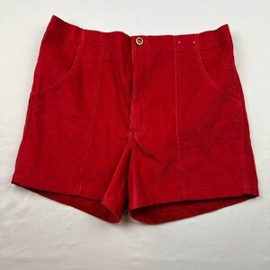 Tweeds Bright Red High-Waist Corduroy Shorts